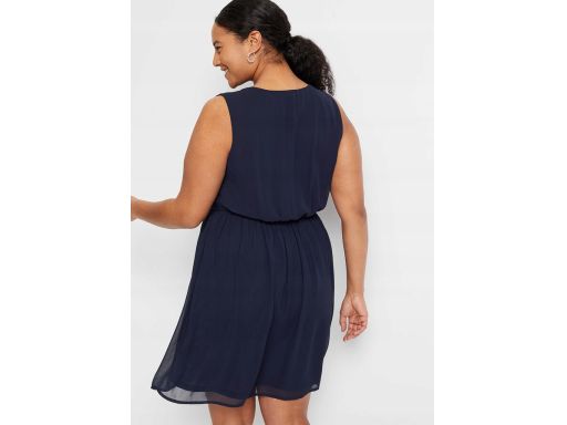 B.P.C sukienka szyfonowa z aplikacją granat r.40