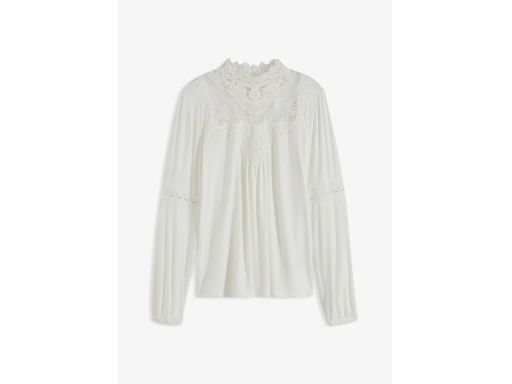 B.P.C bluzka śmietanka z koronką 32/34.