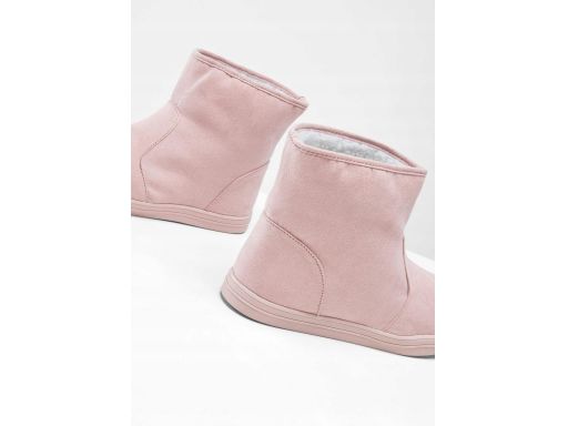 B.P.C botki damskie różowe eko zamsz z kożuszkiem r.36