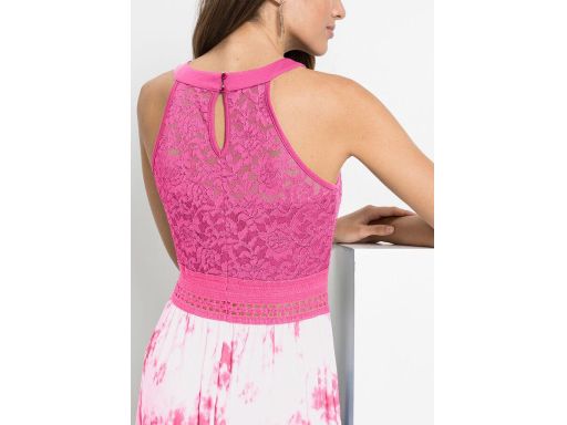 B.P.C długa sukienka z koronką nadruk 36.