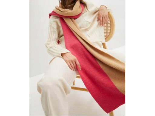 B.P.C szalik ciepły różowo-beżowy r.one size