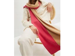 B.P.C szalik ciepły różowo-beżowy r.one size