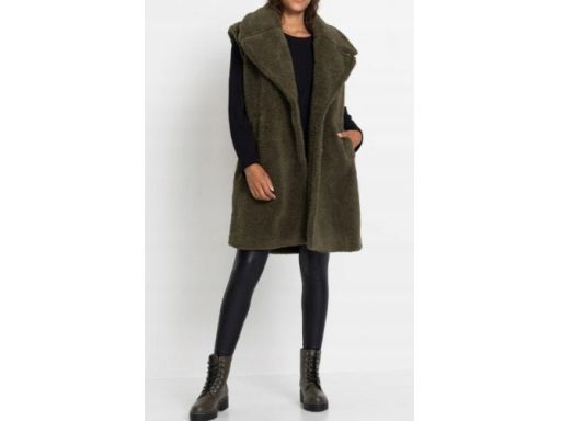 B.P.C kamizelka płaszcz bez rękawów boucle butelkowa zieleń ^42