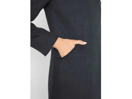 B.P.C BORDOWY prosty płaszcz lekko rozszerzany ^40