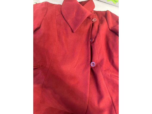 B.P.C BORDOWY prosty płaszcz lekko rozszerzany ^40