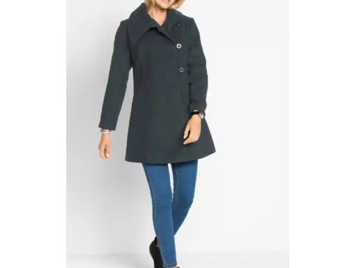 B.P.C BORDOWY prosty płaszcz lekko rozszerzany ^40