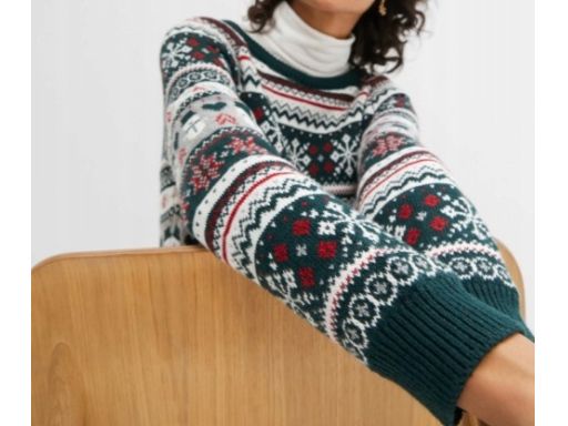 B.P.C sukienka dzianinowa świąteczna we wzory 40/42.