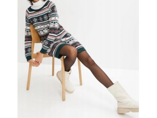 B.P.C sukienka dzianinowa świąteczna we wzory 40/42.