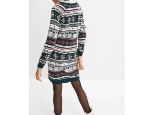 B.P.C sukienka dzianinowa świąteczna we wzory 40/42.