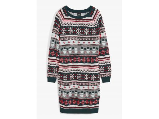 B.P.C sukienka dzianinowa świąteczna we wzory 40/42.