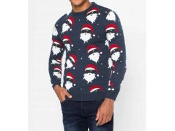 B.P.C sweter granatowy męski świąteczny w mikołaje r.3XL