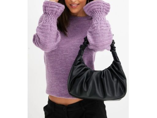 B.P.C fioletowy sweter z falbankami na rękawach r.36/38