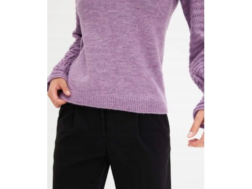 B.P.C fioletowy sweter z falbankami na rękawach r.36/38