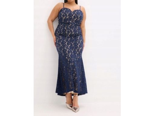 B.P.C długa sukienka koronkowa na ramiączka 46.