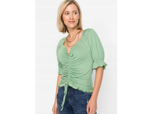 B.P.C bluzka z marszczeniami miętowy 40/42.