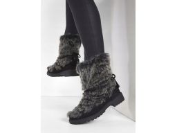 B.P.C botki-kozaczki z futerkiem czarno-szarym 39.