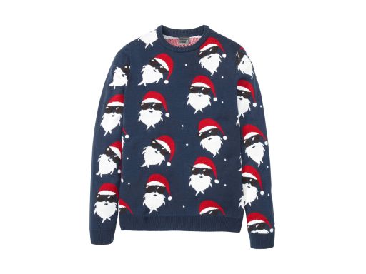 B.P.C sweter granatowy męski świąteczny w mikołaje r.L