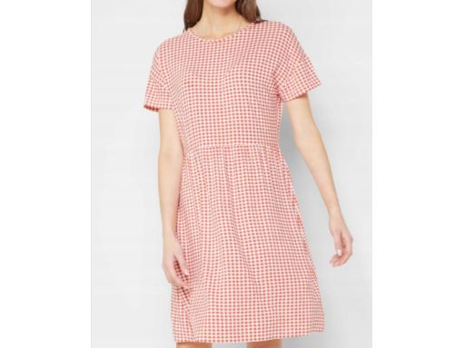 B.P.C sukienka biało-czerwona w kratkę ^52/54