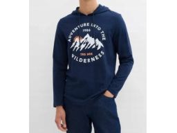 B.P.C bluzka męska granatowa z nadrukiem i kapturem 3XL.