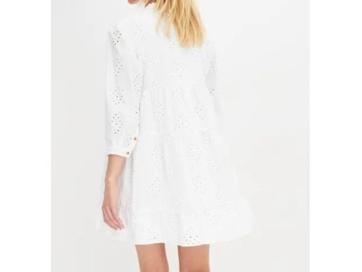B.P.C biała sukienka z ażurowym haftem 36.