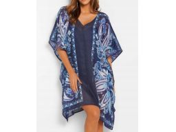 B.P.C granatowa tunika plażowa we wzory r.48/50
