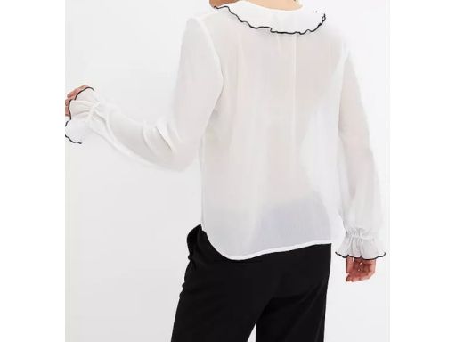 B.P.C bluzka biała szyfonowa z falbankami 42.
