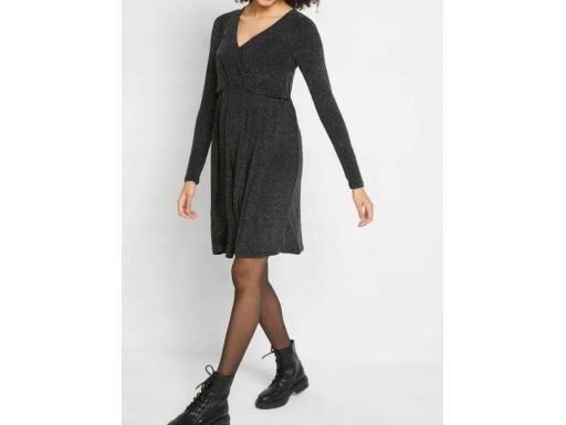 B.P.C sukienka ciążowa i do karmienia piersią ze srebrną nitką 48/50.