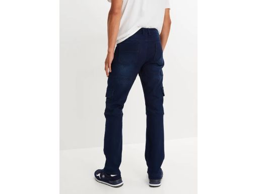 B.P.C męskie spodnie granatowe ocieplane bojówki 26.