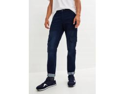 B.P.C męskie spodnie granatowe ocieplane bojówki 26.