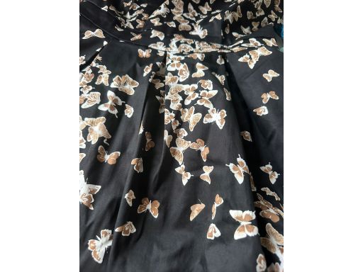 B.P.C sukienka plisowana z kieszeniami czarna w motylki ^36