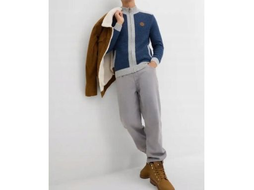 B.P.C sweter rozpinany męski szaro-granatowy r.3XL