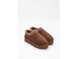 B.P.C krótkie buty zimowe eko zamsz brązowe 39.