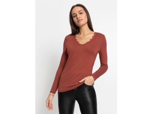 B.P.C bluzka z koronką różowo-brązowa r.32/34