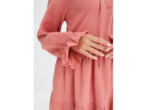 B.P.C sukienka koralowa dymna muślinowa r.44