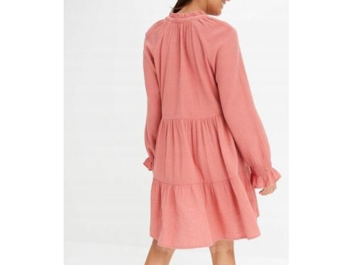B.P.C sukienka koralowa dymna muślinowa r.44