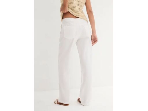 B.P.C lniane spodnie proste białe r.36