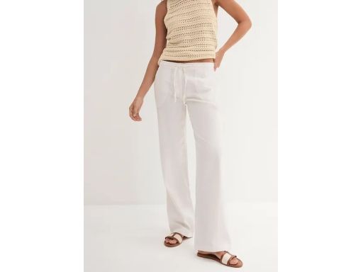 B.P.C lniane spodnie proste białe r.36