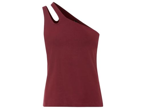 B.P.C top bawełniany na jedno ramię bordowy 40/42.