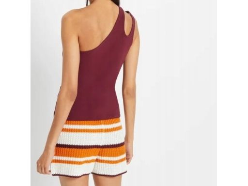 B.P.C top bawełniany na jedno ramię bordowy 40/42.