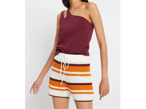 B.P.C top bawełniany na jedno ramię bordowy 40/42.