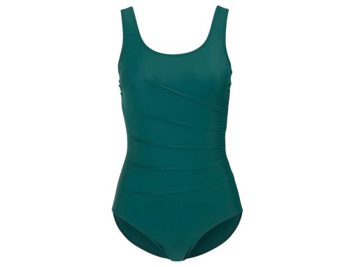 B.P.C kostium jednoczęściowy z zaszewkami butelkowa zieleń 46.