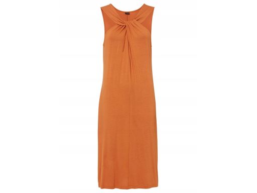B.P.C Miedziana sukienka letnia z wywinięciem w dekolciem ^44/46