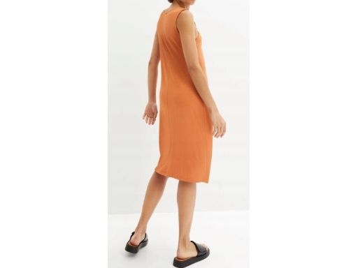 B.P.C Miedziana sukienka letnia z wywinięciem w dekolciem ^44/46