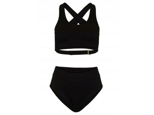 B.P.C bikini czarne prążkowany materiał 44.