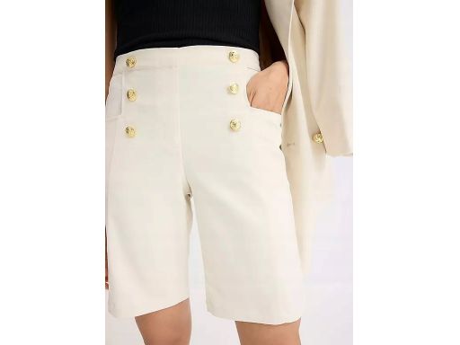 B.P.C bermudy damskie eleganckie beżowe ze złotymi guzikami 42.