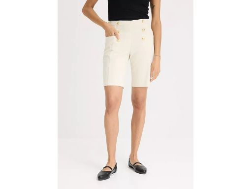 B.P.C bermudy damskie eleganckie beżowe ze złotymi guzikami 42.