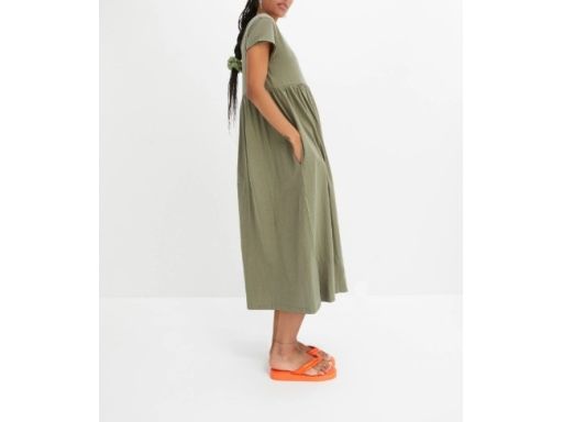B.P.C sukienka dżersejowa oliwkowa midi r.48/50