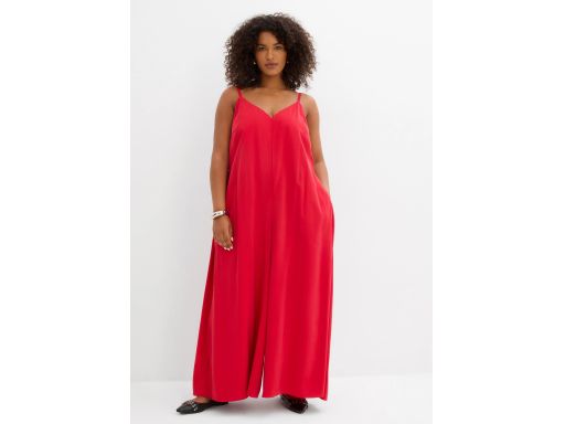 B.P.C kombinezon czerwony z szerokimi prostymi nogawkami ^48