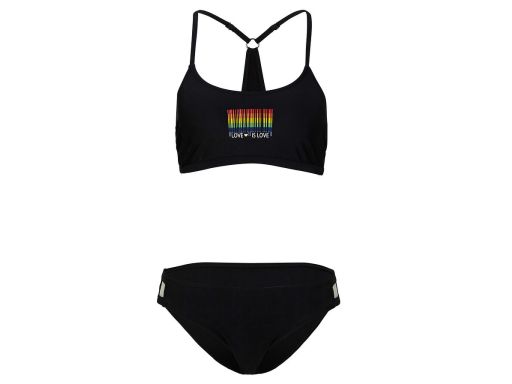 B.P.C bikini bustier czarne z nadrukiem z figami 40.