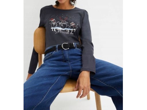 B.P.C bluzka ciemnoszara z dżetami świąteczna 52/54.